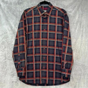 Luciano Visconti Black Long Sleeves Multicolor Striped Button Down Shirt Men’s L